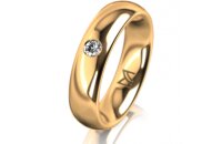 Ring 18 Karat Gelbgold 5.0 mm poliert 1 Brillant G vs...
