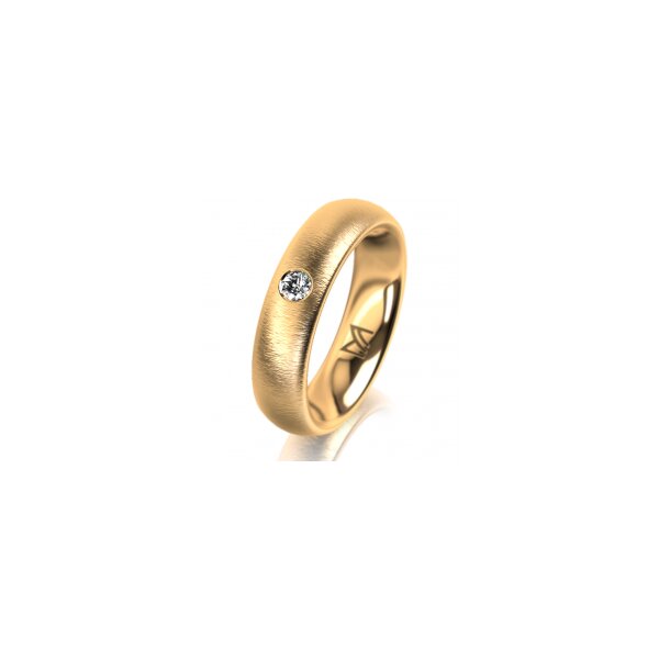 Ring 18 Karat Gelbgold 5.0 mm sandmatt 1 Brillant G vs 0,065ct