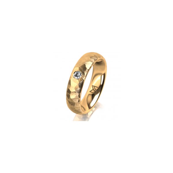 Ring 18 Karat Gelbgold 5.0 mm diamantmatt 1 Brillant G vs 0,065ct