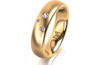 Ring 18 Karat Gelbgold 5.0 mm l&auml;ngsmatt 3 Brillanten...