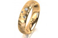 Ring 18 Karat Gelbgold 5.0 mm diamantmatt 3 Brillanten G...