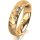 Ring 18 Karat Gelbgold 5.0 mm diamantmatt 3 Brillanten G vs Gesamt 0,040ct
