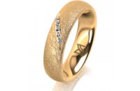 Ring 18 Karat Gelbgold 5.0 mm kreismatt 5 Brillanten G vs...