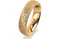 Ring 18 Karat Gelbgold 5.0 mm kristallmatt 5 Brillanten G...