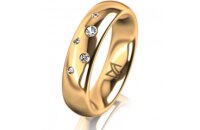 Ring 18 Karat Gelbgold 5.0 mm poliert 5 Brillanten G vs...
