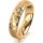 Ring 18 Karat Gelbgold 5.0 mm diamantmatt 5 Brillanten G vs Gesamt 0,055ct