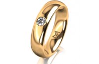 Ring 18 Karat Gelbgold 5.0 mm poliert 1 Brillant G vs...
