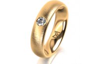 Ring 18 Karat Gelbgold 5.0 mm sandmatt 1 Brillant G vs...