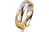 Ring 14 Karat Gelb-/Weissgold 5.0 mm poliert 1 Brillant G...
