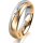 Ring 14 Karat Gelb-/Weissgold 5.0 mm l&auml;ngsmatt 1 Brillant G vs 0,025ct