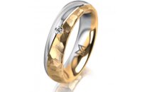 Ring 14 Karat Gelb-/Weissgold 5.0 mm diamantmatt 1...
