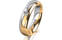 Ring 14 Karat Gelb-/Weissgold 5.0 mm poliert 1 Brillant G...