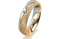 Ring 14 Karat Gelb-/Weissgold 5.0 mm kristallmatt 1...