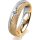 Ring 14 Karat Gelb-/Weissgold 5.0 mm kristallmatt 1 Brillant G vs 0,065ct