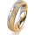 Ring 14 Karat Gelb-/Weissgold 5.0 mm kreismatt 3 Brillanten G vs Gesamt 0,040ct