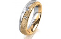 Ring 14 Karat Gelb-/Weissgold 5.0 mm kristallmatt 3...