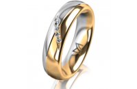 Ring 14 Karat Gelb-/Weissgold 5.0 mm poliert 5 Brillanten...