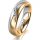Ring 14 Karat Gelb-/Weissgold 5.0 mm l&auml;ngsmatt 5 Brillanten G vs Gesamt 0,035ct