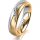Ring 14 Karat Gelb-/Weissgold 5.0 mm sandmatt 5 Brillanten G vs Gesamt 0,035ct