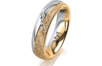 Ring 14 Karat Gelb-/Weissgold 5.0 mm kristallmatt 5...