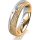 Ring 14 Karat Gelb-/Weissgold 5.0 mm kristallmatt 5 Brillanten G vs Gesamt 0,055ct