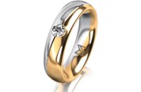 Ring 14 Karat Gelb-/Weissgold 5.0 mm poliert 1 Brillant G...