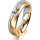 Ring 14 Karat Gelb-/Weissgold 5.0 mm l&auml;ngsmatt 1 Brillant G vs 0,110ct