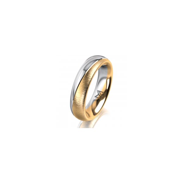 Ring 18 Karat Gelb-/Weissgold 5.0 mm sandmatt