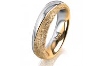 Ring 18 Karat Gelb-/Weissgold 5.0 mm kristallmatt