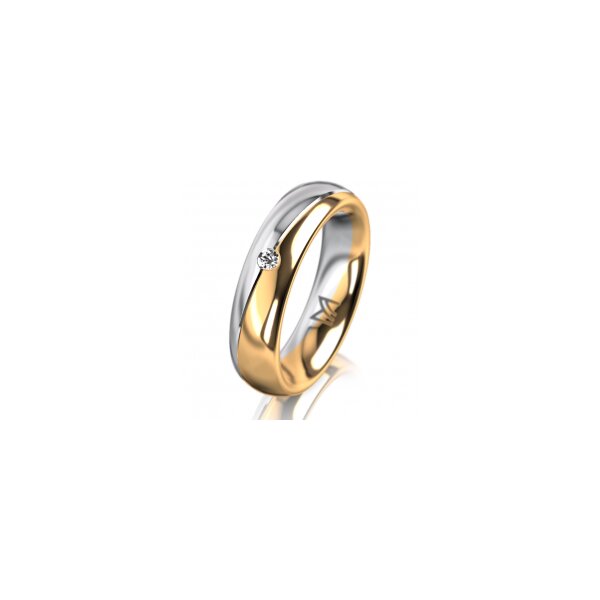 Ring 18 Karat Gelb-/Weissgold 5.0 mm poliert 1 Brillant G vs 0,025ct