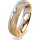 Ring 18 Karat Gelb-/Weissgold 5.0 mm kristallmatt 1 Brillant G vs 0,065ct