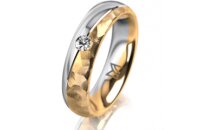 Ring 18 Karat Gelb-/Weissgold 5.0 mm diamantmatt 1...