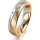 Ring 18 Karat Gelb-/Weissgold 5.0 mm sandmatt 3 Brillanten G vs Gesamt 0,040ct