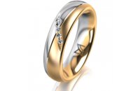 Ring 18 Karat Gelb-/Weissgold 5.0 mm l&auml;ngsmatt 5...