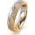 Ring 18 Karat Gelb-/Weissgold 5.0 mm kristallmatt 5 Brillanten G vs Gesamt 0,035ct