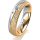 Ring 18 Karat Gelb-/Weissgold 5.0 mm kreismatt 5 Brillanten G vs Gesamt 0,055ct