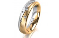 Ring 18 Karat Gelb-/Weissgold 5.0 mm sandmatt 5...