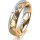 Ring 18 Karat Gelb-/Weissgold 5.0 mm diamantmatt 5 Brillanten G vs Gesamt 0,055ct
