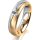 Ring 18 Karat Gelb-/Weissgold 5.0 mm sandmatt 1 Brillant G vs 0,110ct
