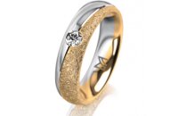 Ring 18 Karat Gelb-/Weissgold 5.0 mm kristallmatt 1...