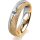 Ring 18 Karat Gelb-/Weissgold 5.0 mm kristallmatt 1 Brillant G vs 0,110ct