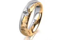 Ring 18 Karat Gelb-/Weissgold 5.0 mm diamantmatt 1...