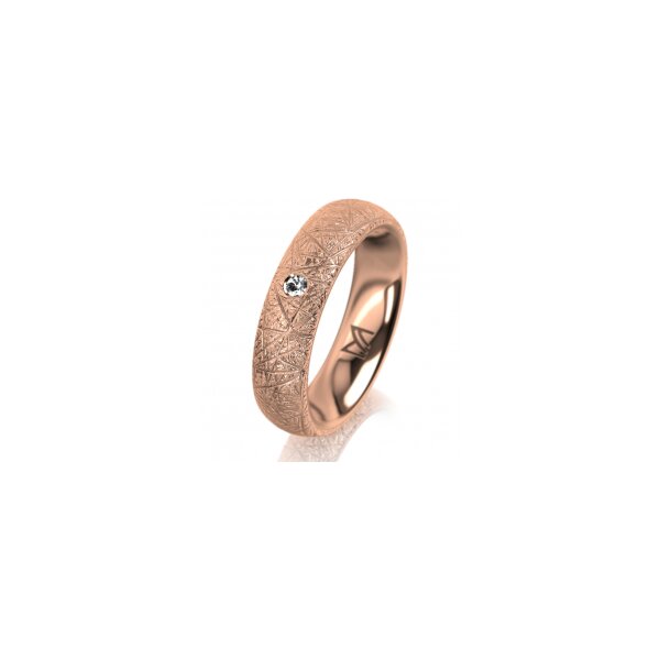 Ring 14 Karat Rotgold 5.0 mm kristallmatt 1 Brillant G vs 0,025ct