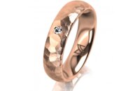 Ring 14 Karat Rotgold 5.0 mm diamantmatt 1 Brillant G vs...