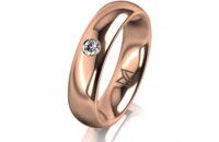 Ring 14 Karat Rotgold 5.0 mm poliert 1 Brillant G vs 0,065ct