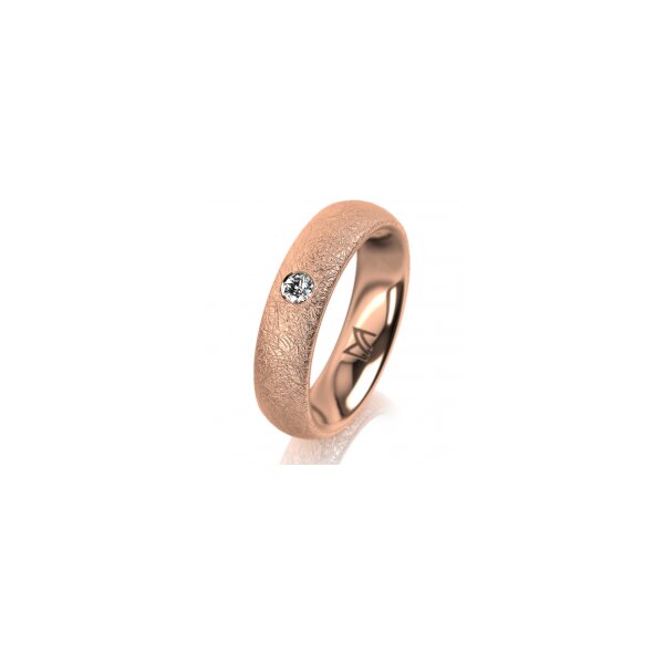 Ring 14 Karat Rotgold 5.0 mm kreismatt 1 Brillant G vs 0,065ct