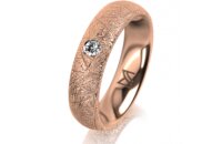 Ring 14 Karat Rotgold 5.0 mm kristallmatt 1 Brillant G vs...