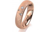 Ring 14 Karat Rotgold 5.0 mm kreismatt 3 Brillanten G vs...