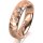 Ring 14 Karat Rotgold 5.0 mm diamantmatt 3 Brillanten G vs Gesamt 0,040ct