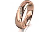 Ring 14 Karat Rotgold 5.0 mm poliert 5 Brillanten G vs...